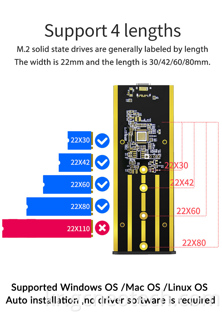 10Gbps External PCIE NVME M.2 SSD Enclosure